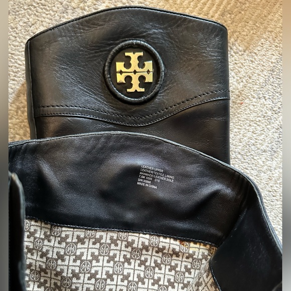 Tory Burch Ashlynn Black Leather Riding Boots - Picture 4 of 8